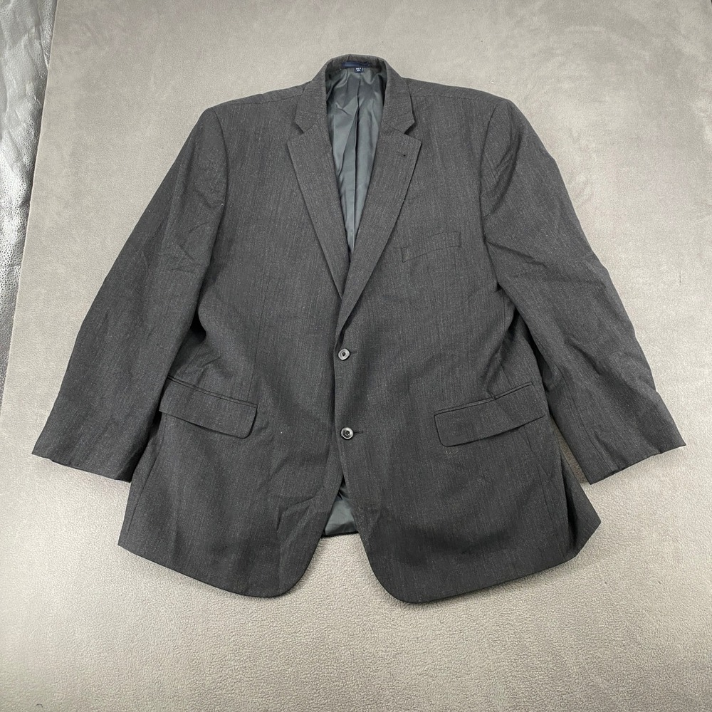 Jos. A. Bank 1905 Mens 50L Wool Blazer Charcoal Gray Sport Coat 2 Button 50 Long